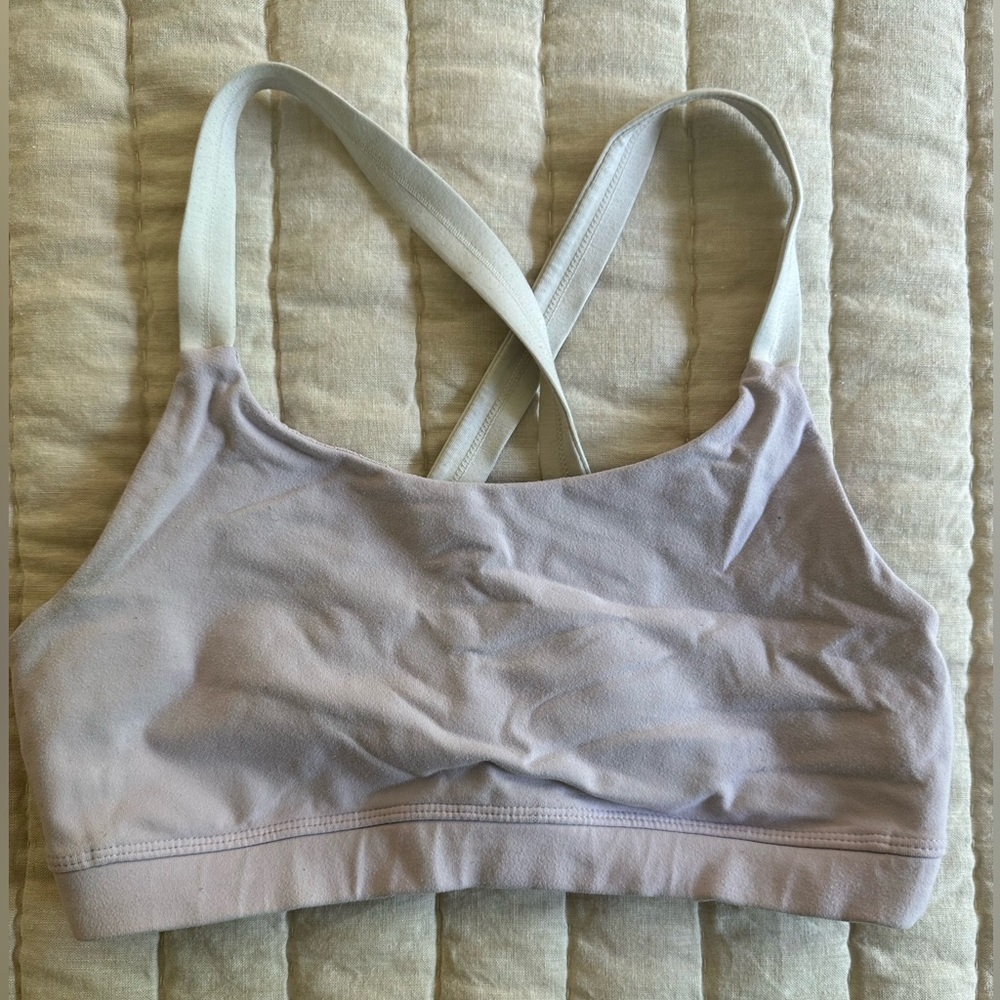 Lilac and White ATHLETA Sports bra